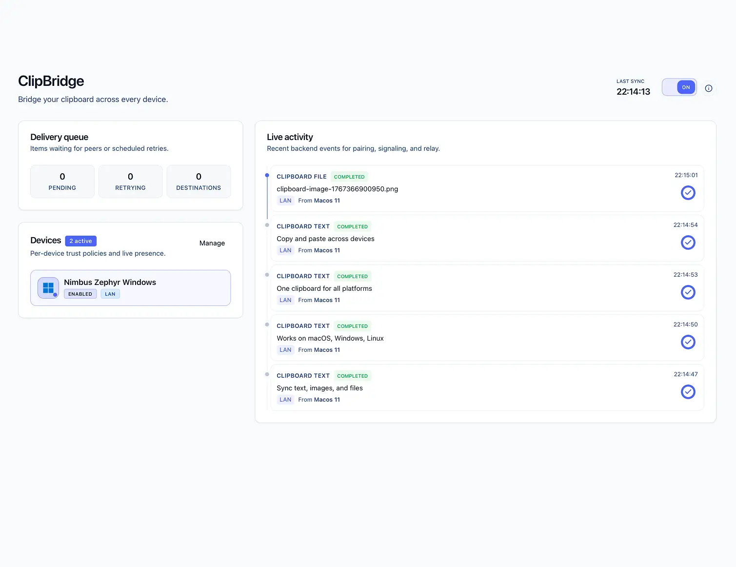Live Mesh Dashboard Visual